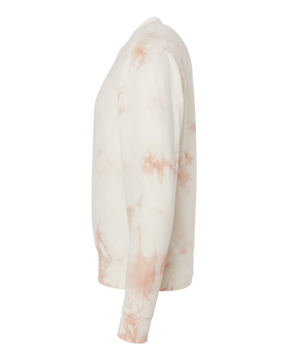 Independent Trading Co. PRM3500TD | Unisex Midweight Tie-Dyed Crewneck Sweatshirt Tie Dye Dusty Pink DirectSide