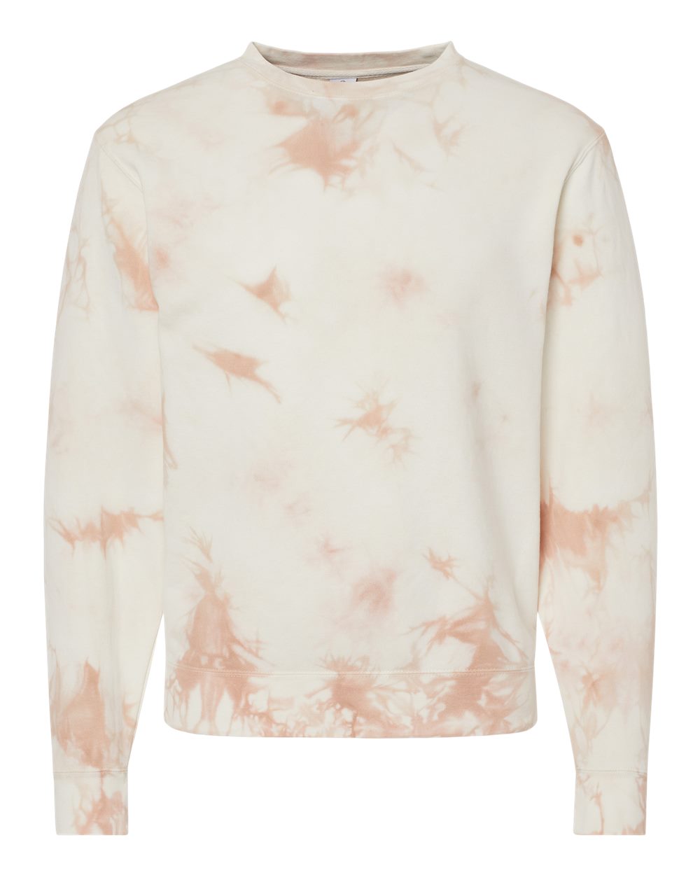 Independent Trading Co. PRM3500TD | Unisex Midweight Tie-Dyed Crewneck Sweatshirt Tie Dye Dusty Pink Front