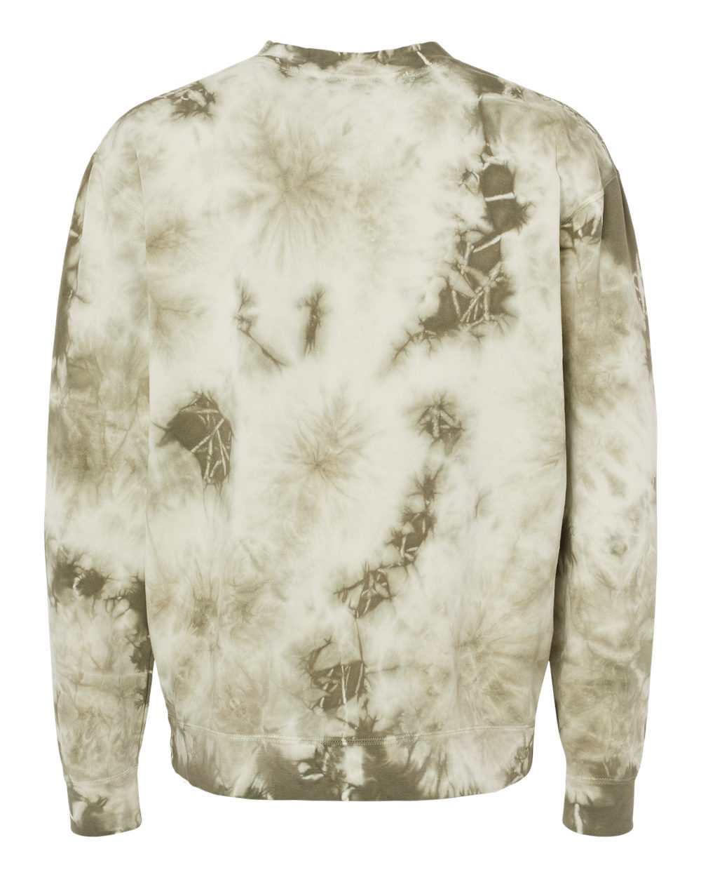 Independent Trading Co. PRM3500TD | Unisex Midweight Tie-Dyed Crewneck Sweatshirt Tie Dye Olive Back