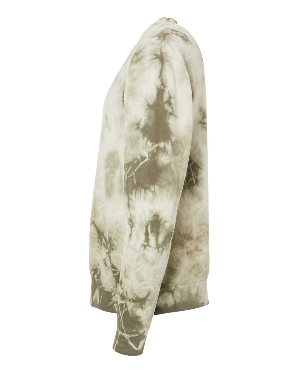 Independent Trading Co. PRM3500TD | Unisex Midweight Tie-Dyed Crewneck Sweatshirt Tie Dye Olive DirectSide