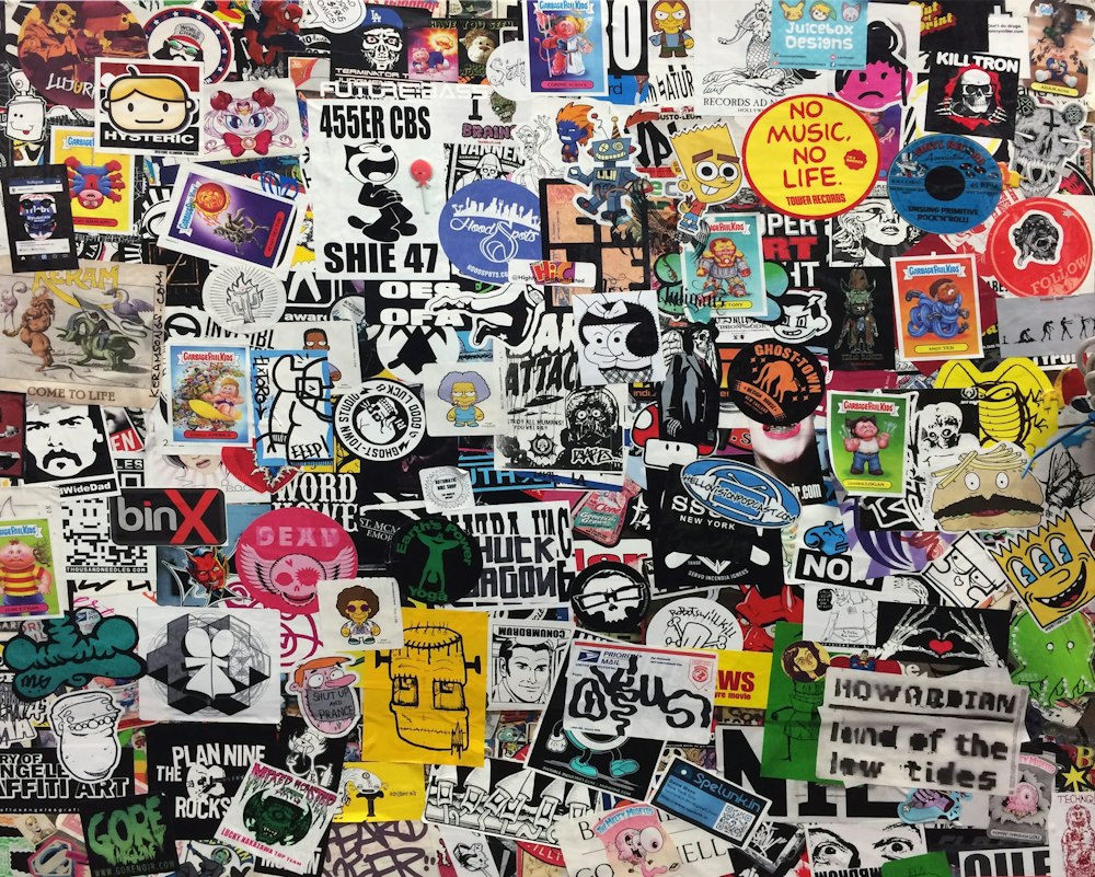 Colorful sticker collection